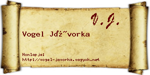 Vogel Jávorka névjegykártya